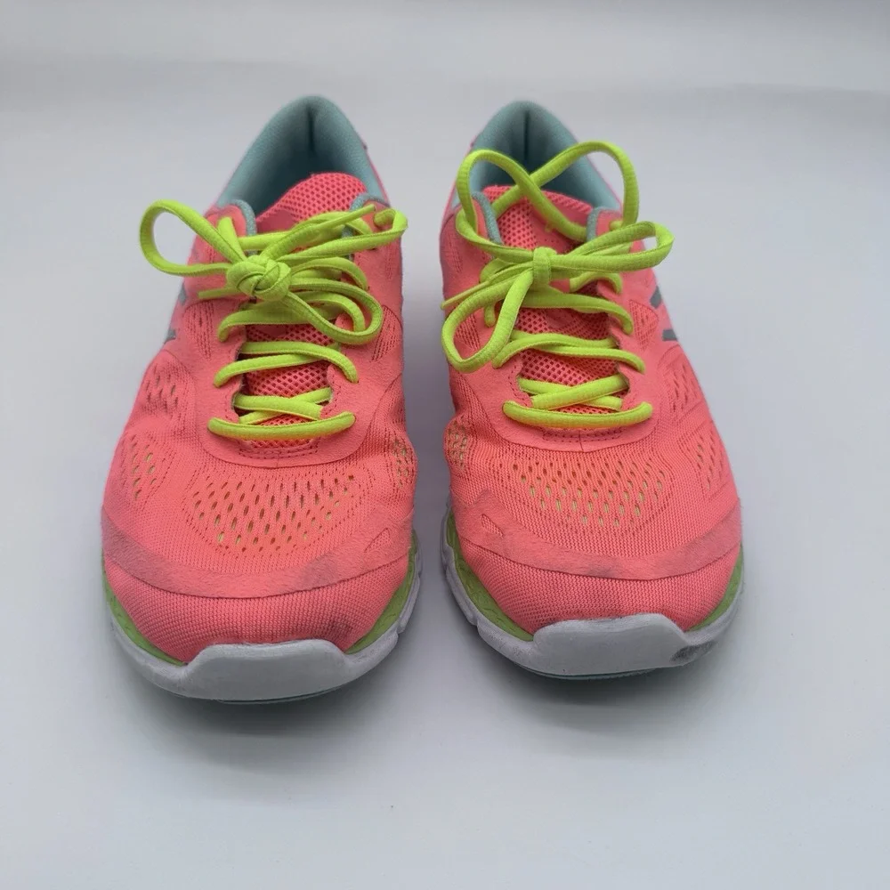 Asics Shoes Women 9.5 Low Top Lace Up Gym Orange Sneaker 33-FA Logo Run Cruise +